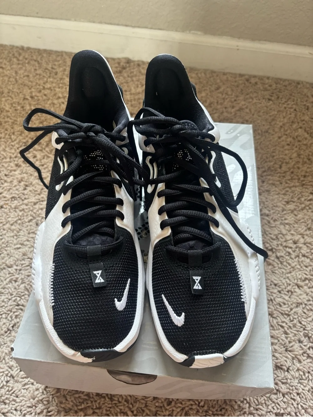 Nike Black White Paul George Basketball Sneakers